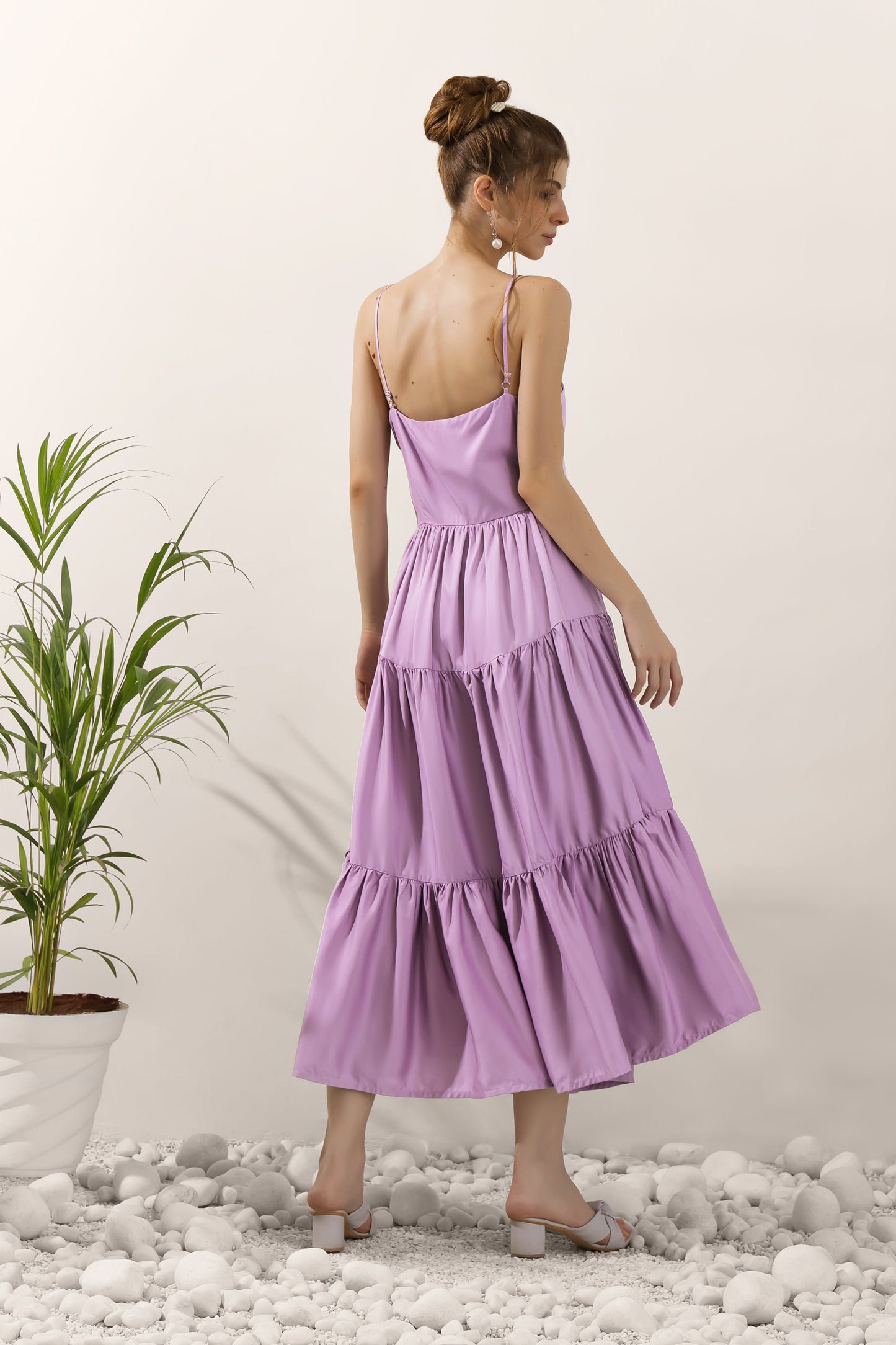 Blair's Grace Dress back view – single strap breathable Tencel  gown for women – eco-friendly NIOUR India